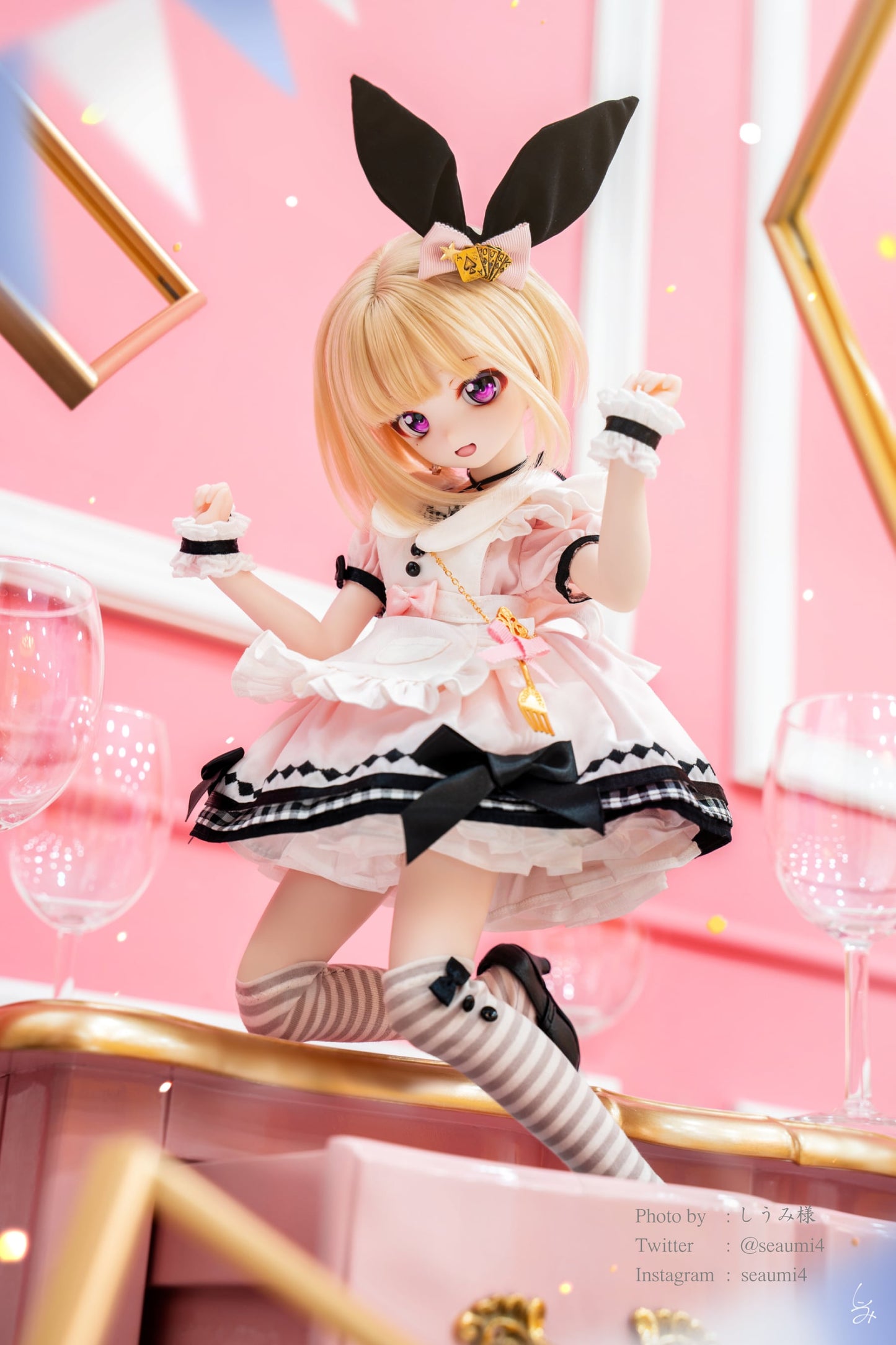 MDD / SDM / KUMAKO対応OF 【アリスちゃん!しましまニーハイソックス】【knee-high socks】