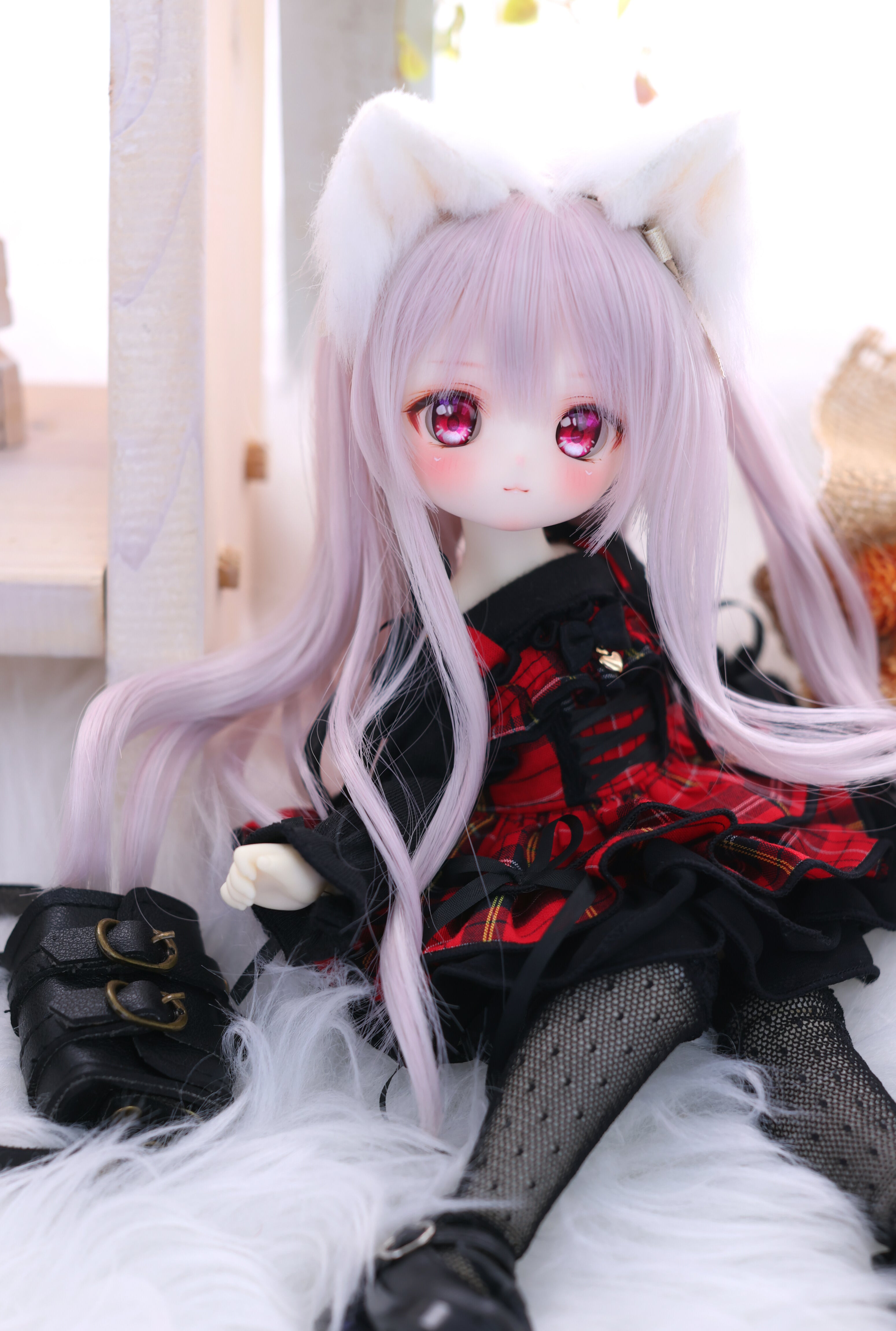 Off-shoulder dress(Red)｜1/6 TinyFox