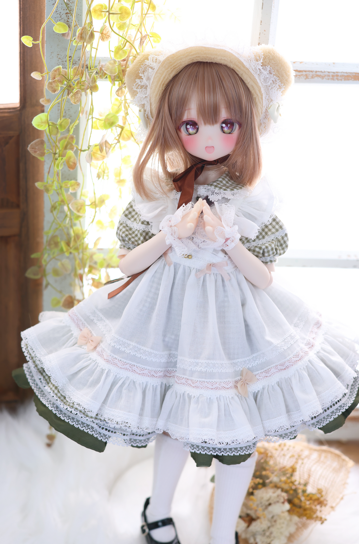Honey Bear Picnic Set (Green) | Mini Dollfie Dream · 1/4 TinyFox PEKO · KUMAKO