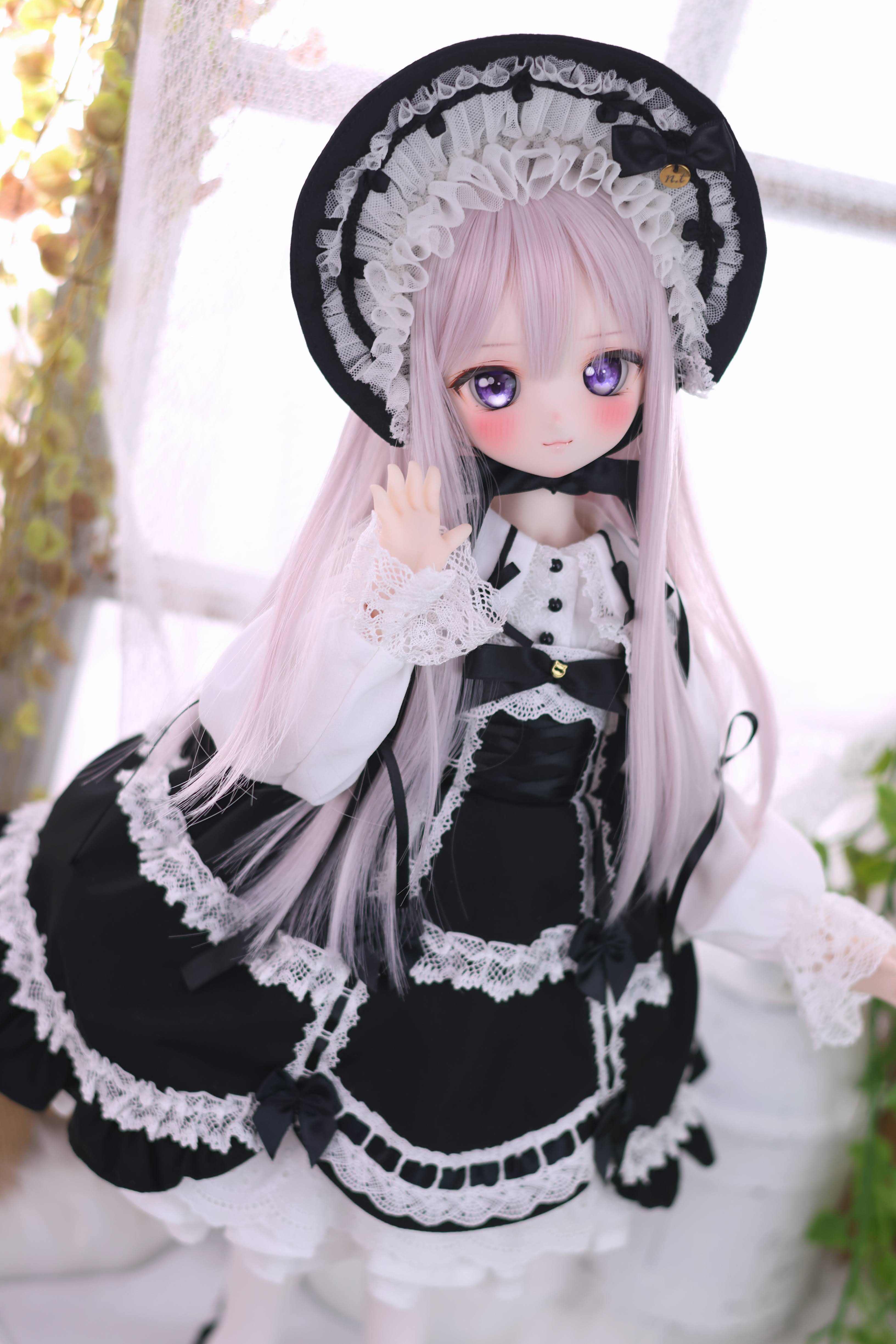 懐古ロリィタ ボンネット単品（黒）｜Mini Dollfie Dream・KUMAKO