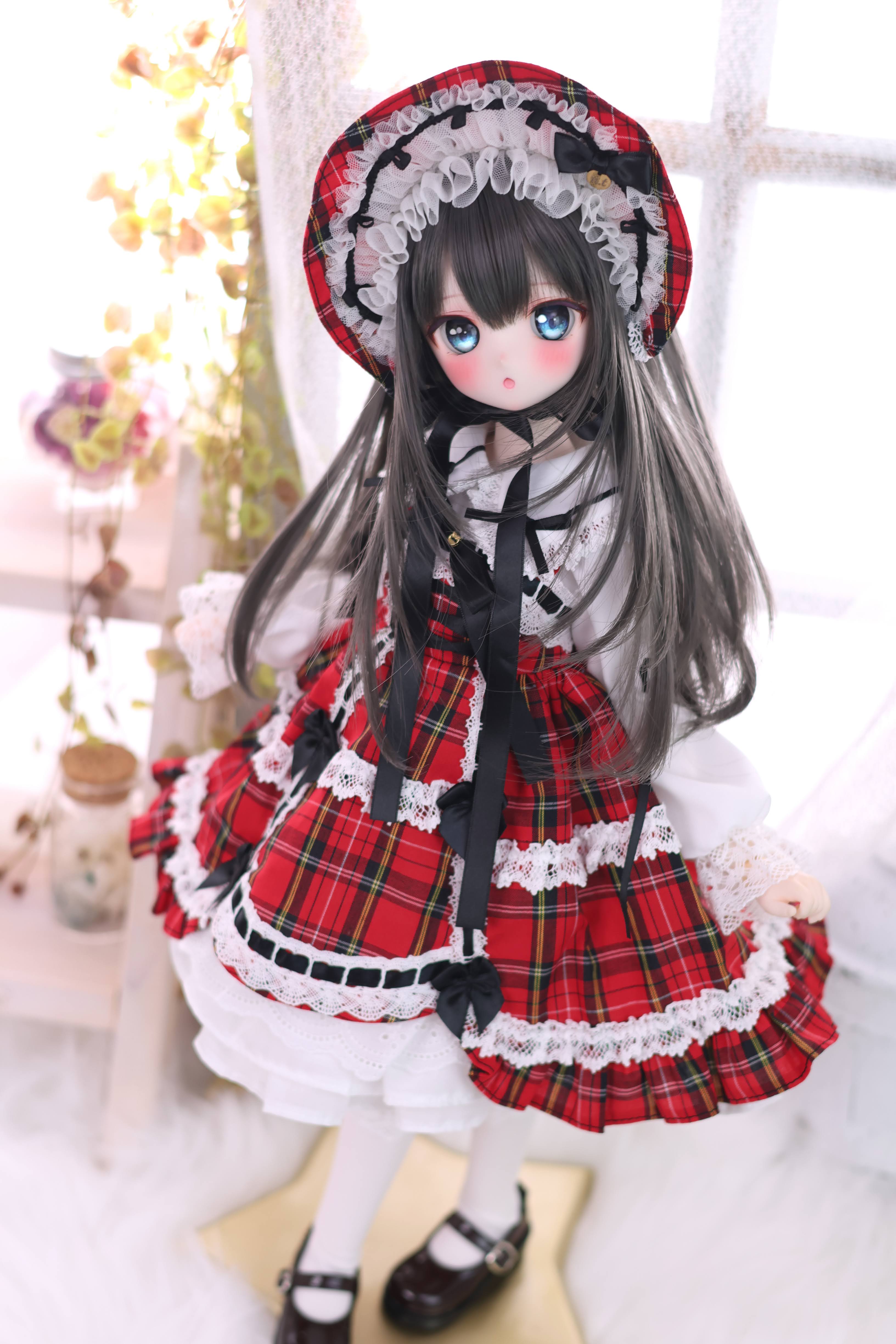 懐古ロリィタ ボンネット単品（赤）｜Mini Dollfie Dream・KUMAKO