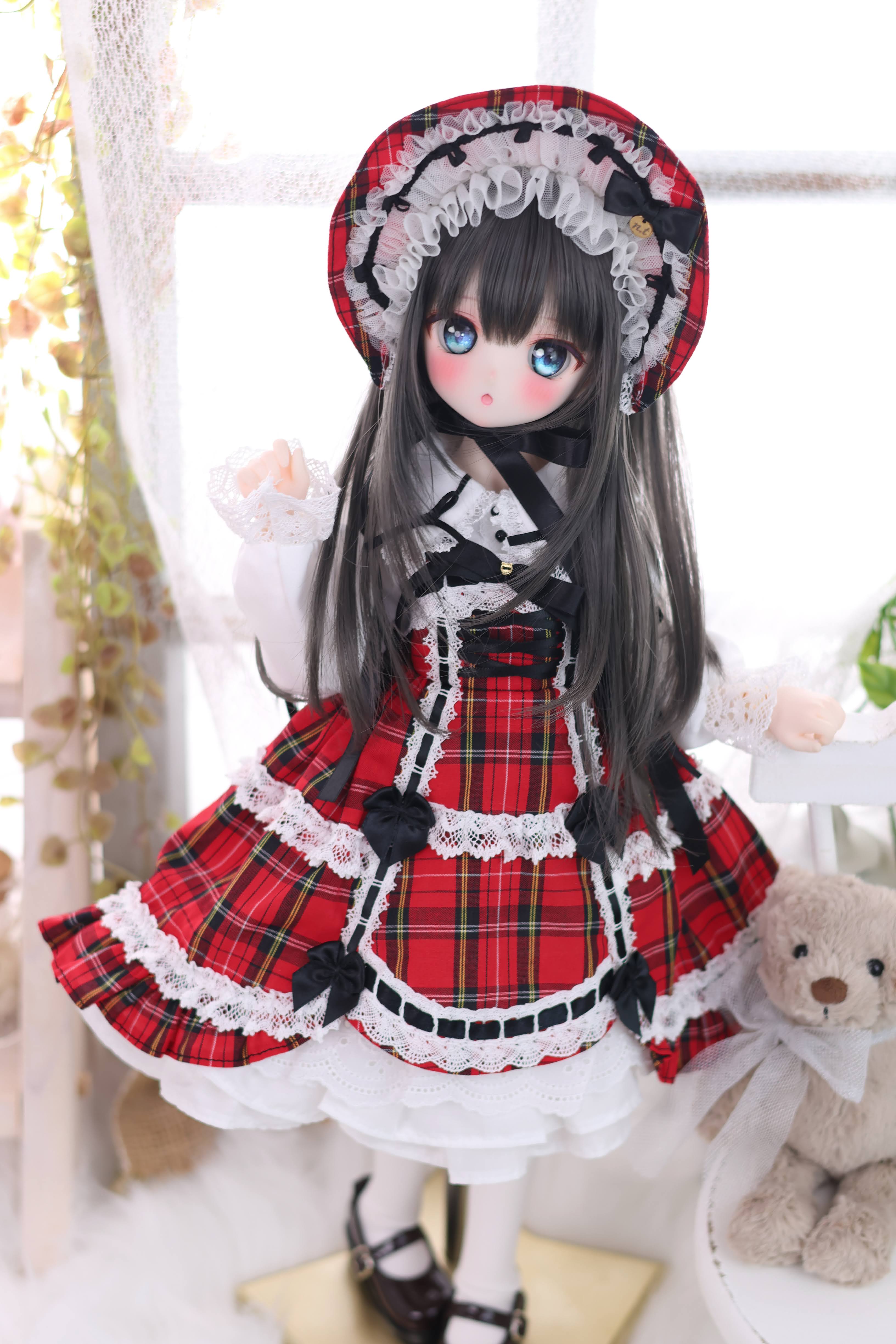 懐古ロリィタ ボンネット単品（赤）｜Mini Dollfie Dream・KUMAKO