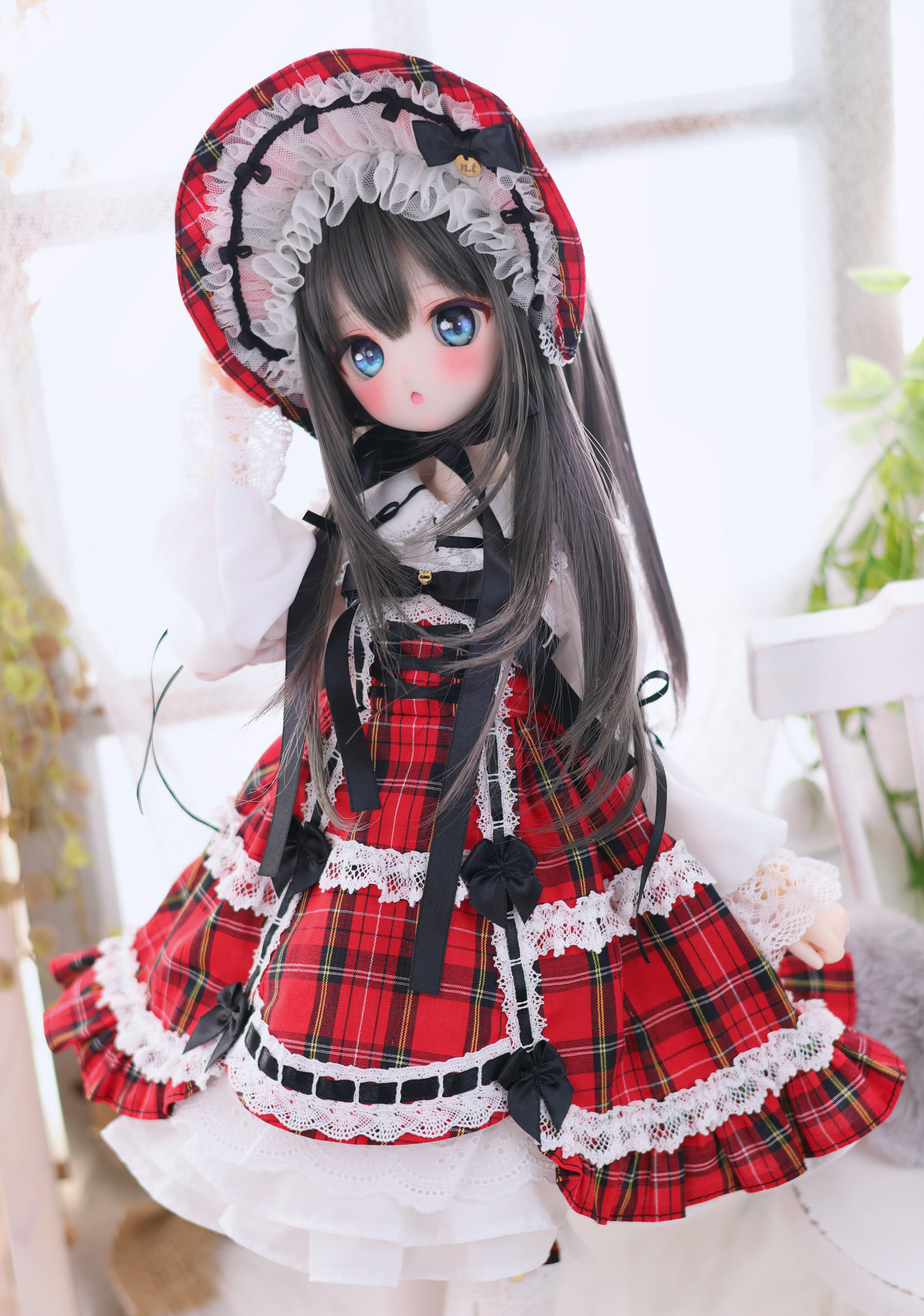 懐古ロリィタ ボンネット単品（赤）｜Mini Dollfie Dream・KUMAKO