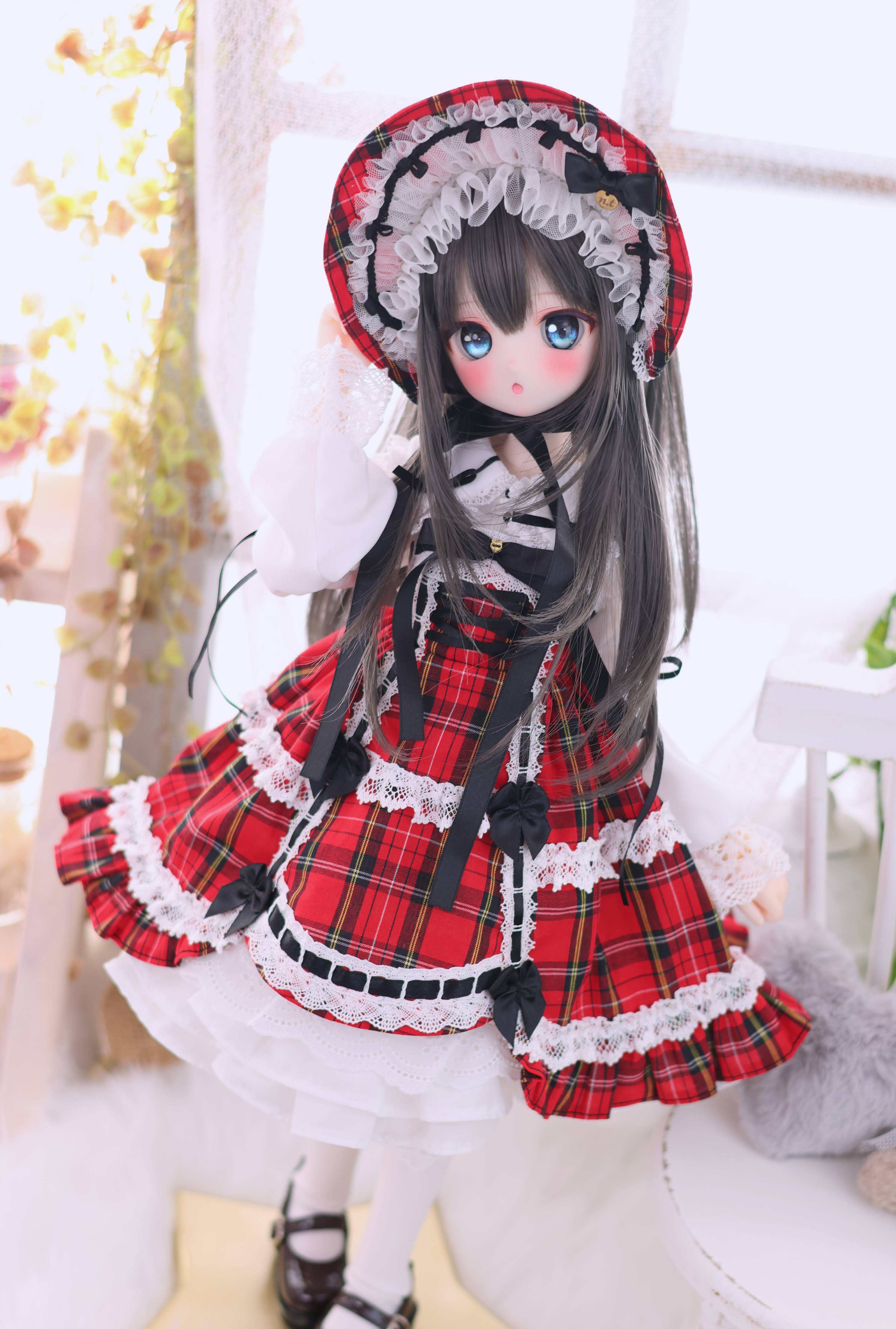 懐古ロリィタ ボンネット単品（赤）｜Mini Dollfie Dream・KUMAKO