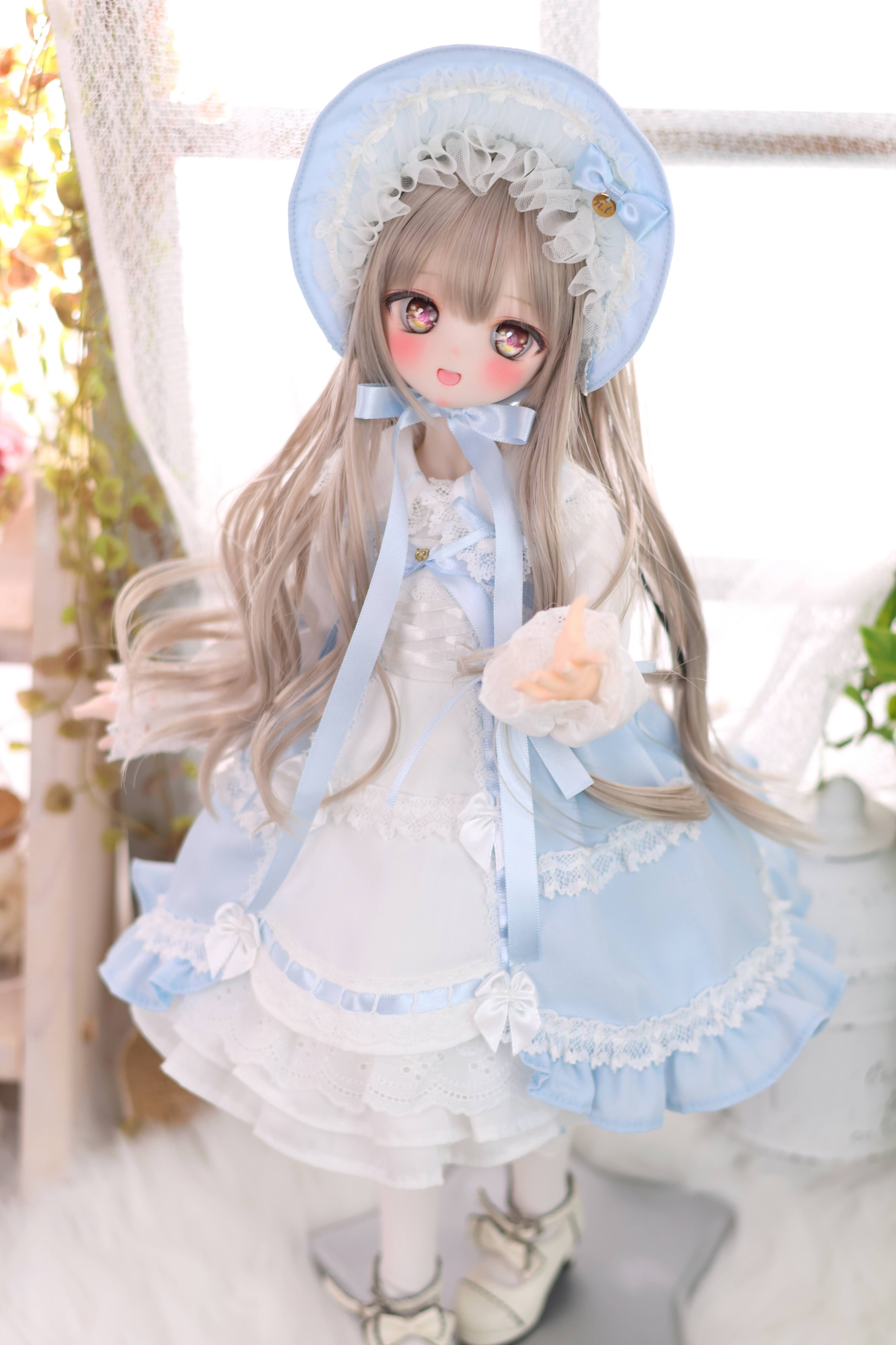 懐古ロリィタ ボンネット単品（水色）｜Mini Dollfie Dream・KUMAKO
