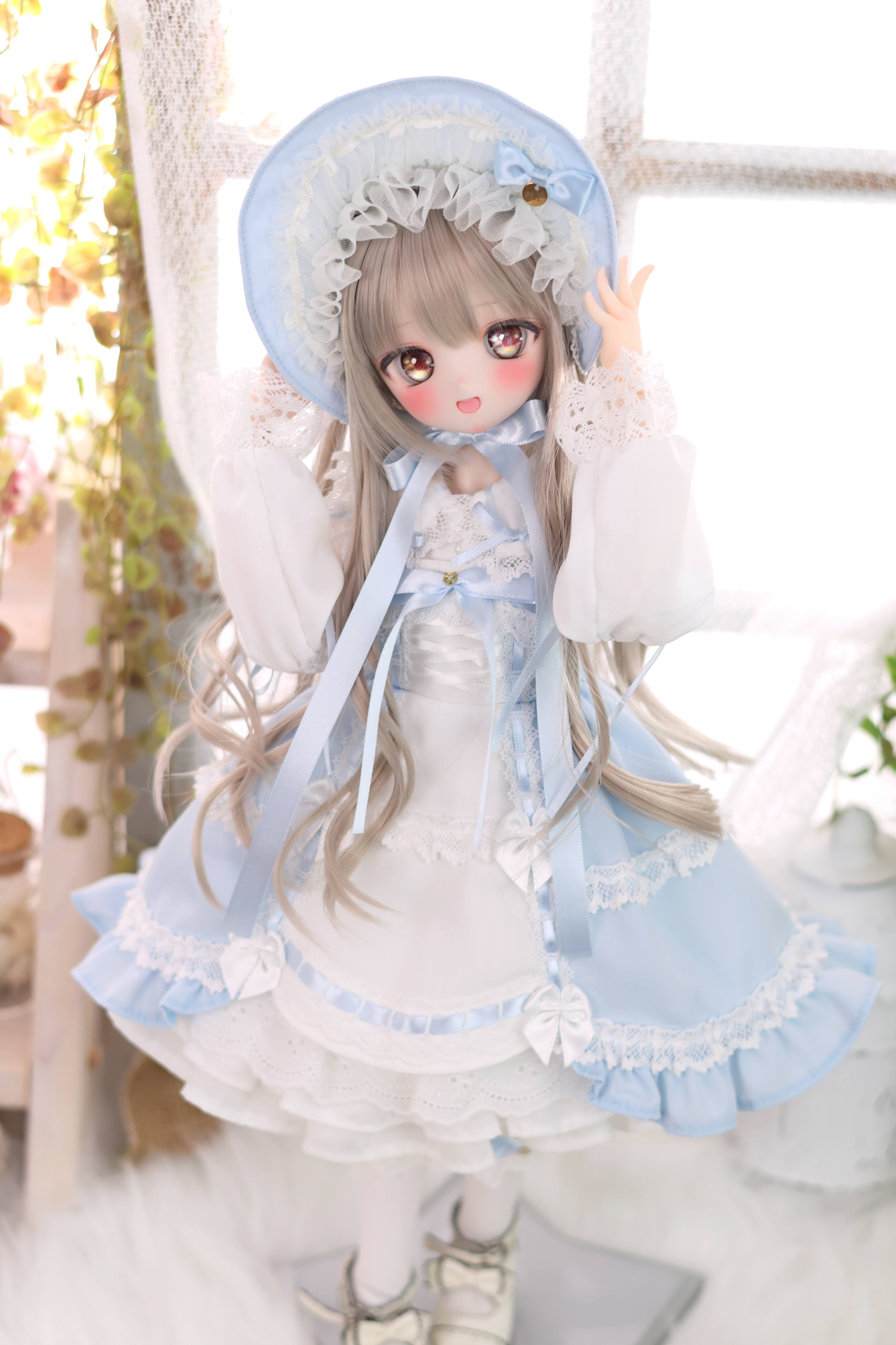 懐古ロリィタ ボンネット単品（水色）｜Mini Dollfie Dream・KUMAKO