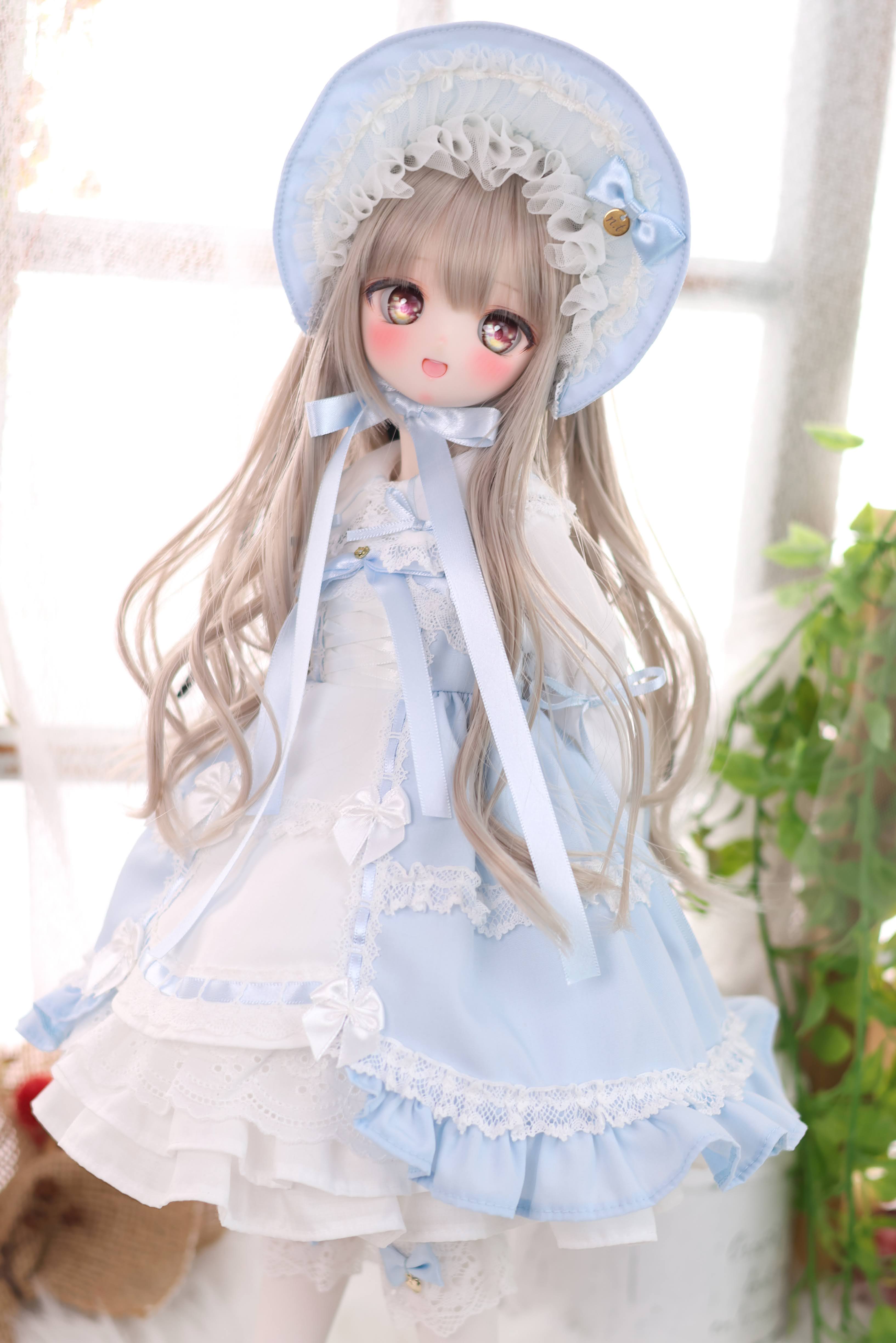 懐古ロリィタ ボンネット単品（水色）｜Mini Dollfie Dream・KUMAKO