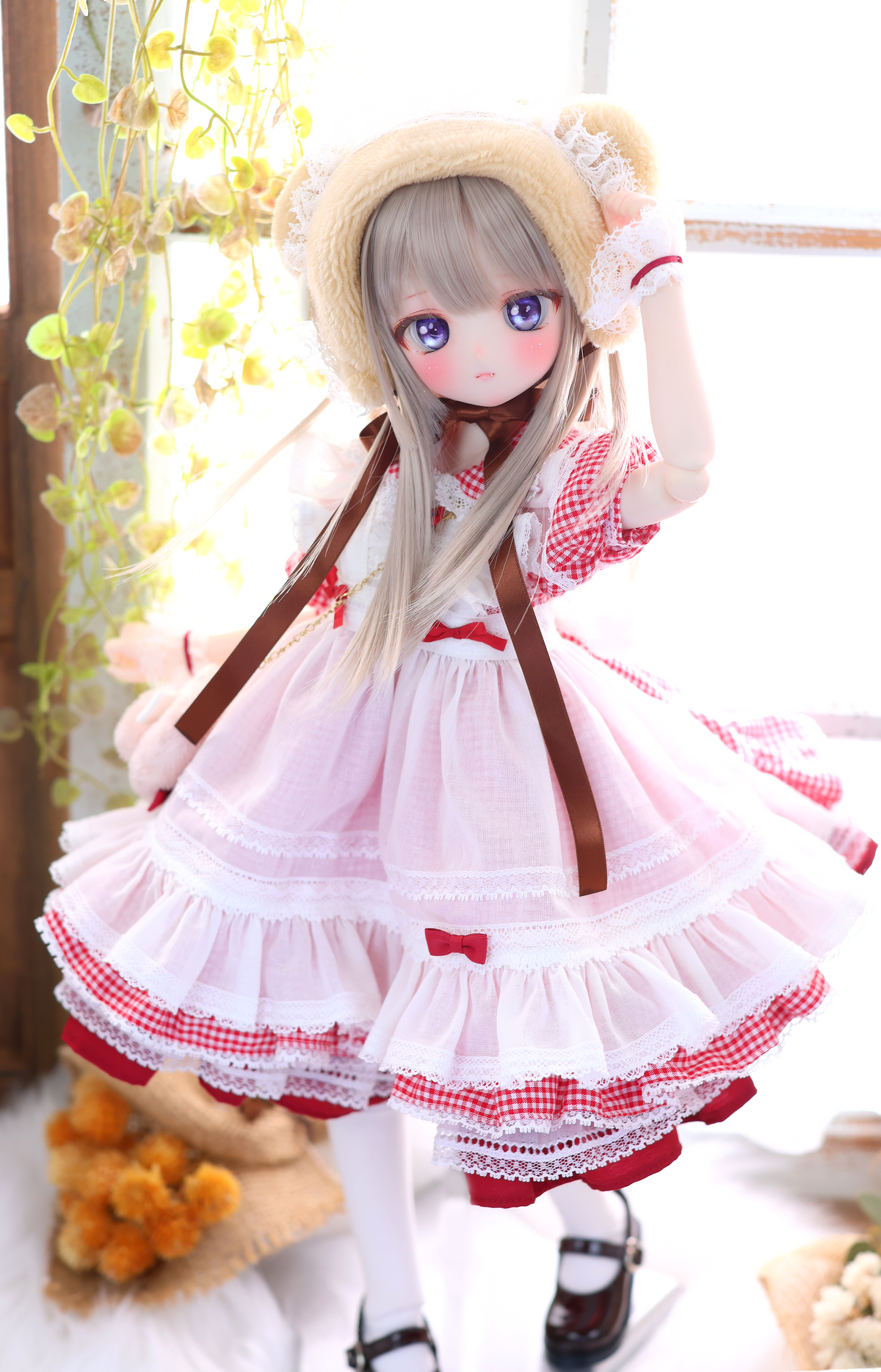 ハニベア・ピクニックセット（レッド）｜Mini Dollfie Dream ・ 1/4TinyFox PEKO・KUMAKO