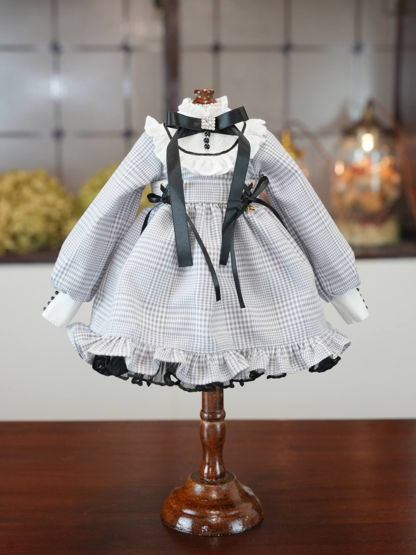 MDD / DDP / KUMAKO / SDM / Imomodoll対応 OF 【地雷ちゃん（ぐれーのちぇっく）】 【Jirai-chan (gray checkered)】