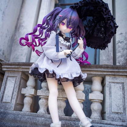 Mini Dollfie Dream ・ DDP ・ KUMAKO ・ SDM ・ Imomodoll 适用服装 【地雷女孩（灰色格纹）】 【Jirai-chan (gray checkered)】