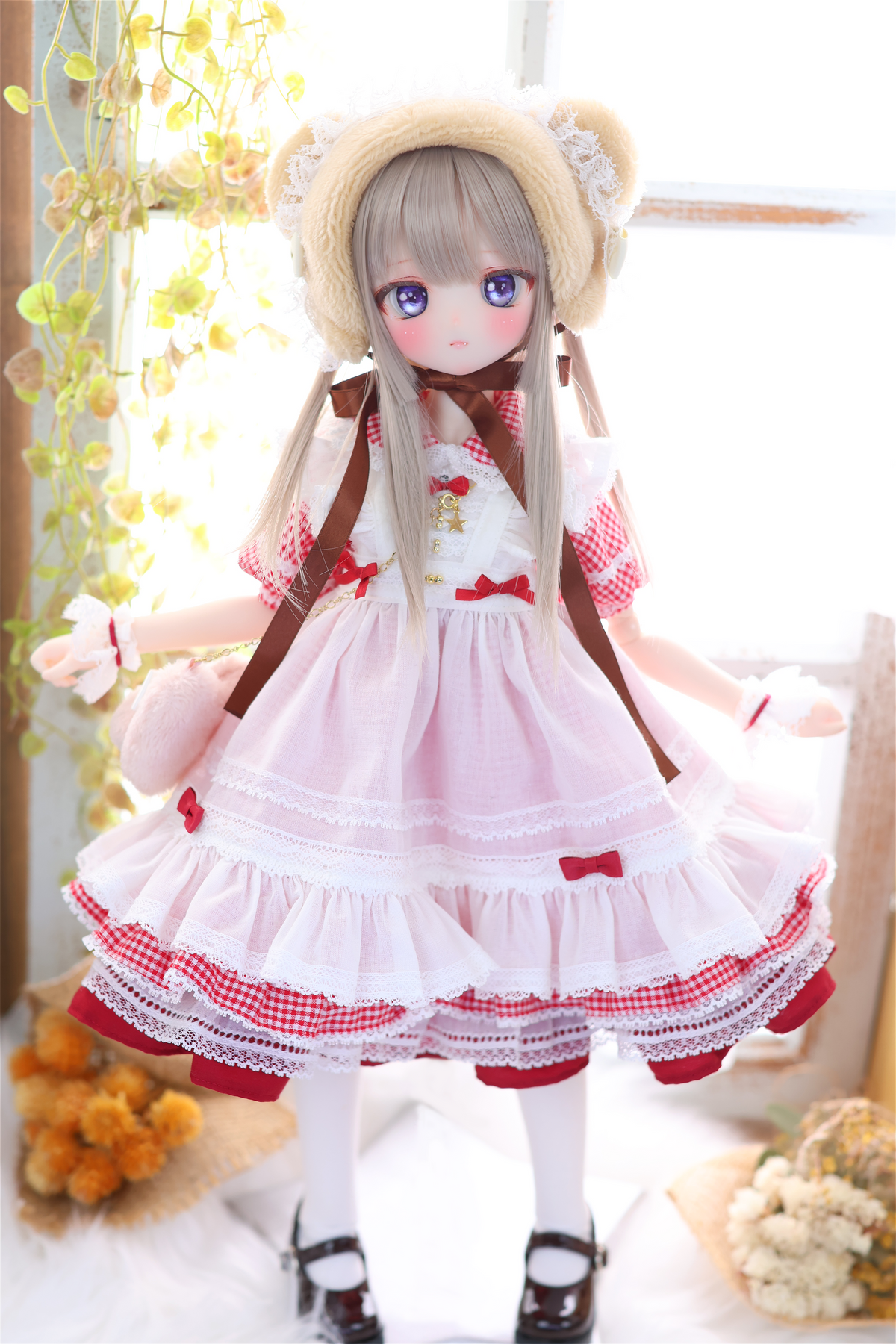 ハニベア・ピクニックセット（レッド）｜Mini Dollfie Dream ・ 1/4TinyFox PEKO・KUMAKO
