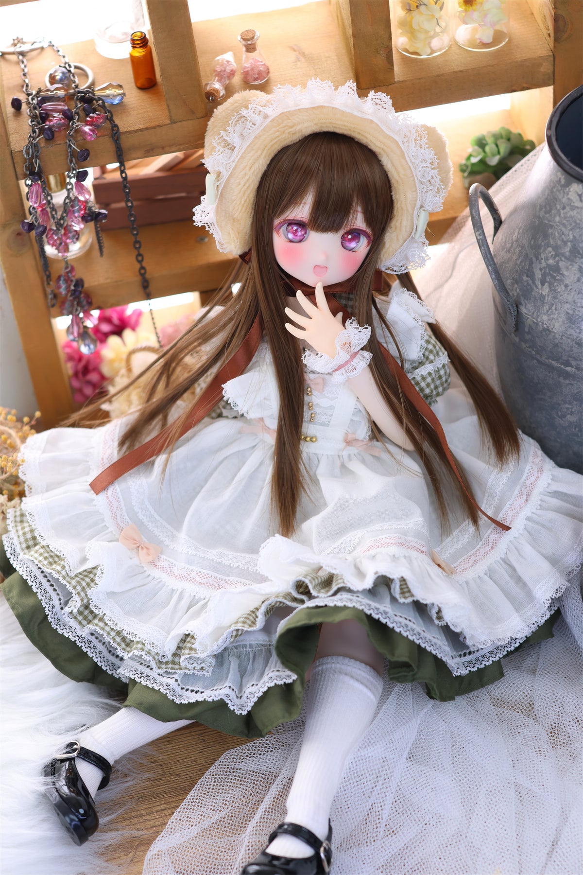 Honey Bear Picnic Set (Green) | Mini Dollfie Dream · 1/4 TinyFox PEKO · KUMAKO