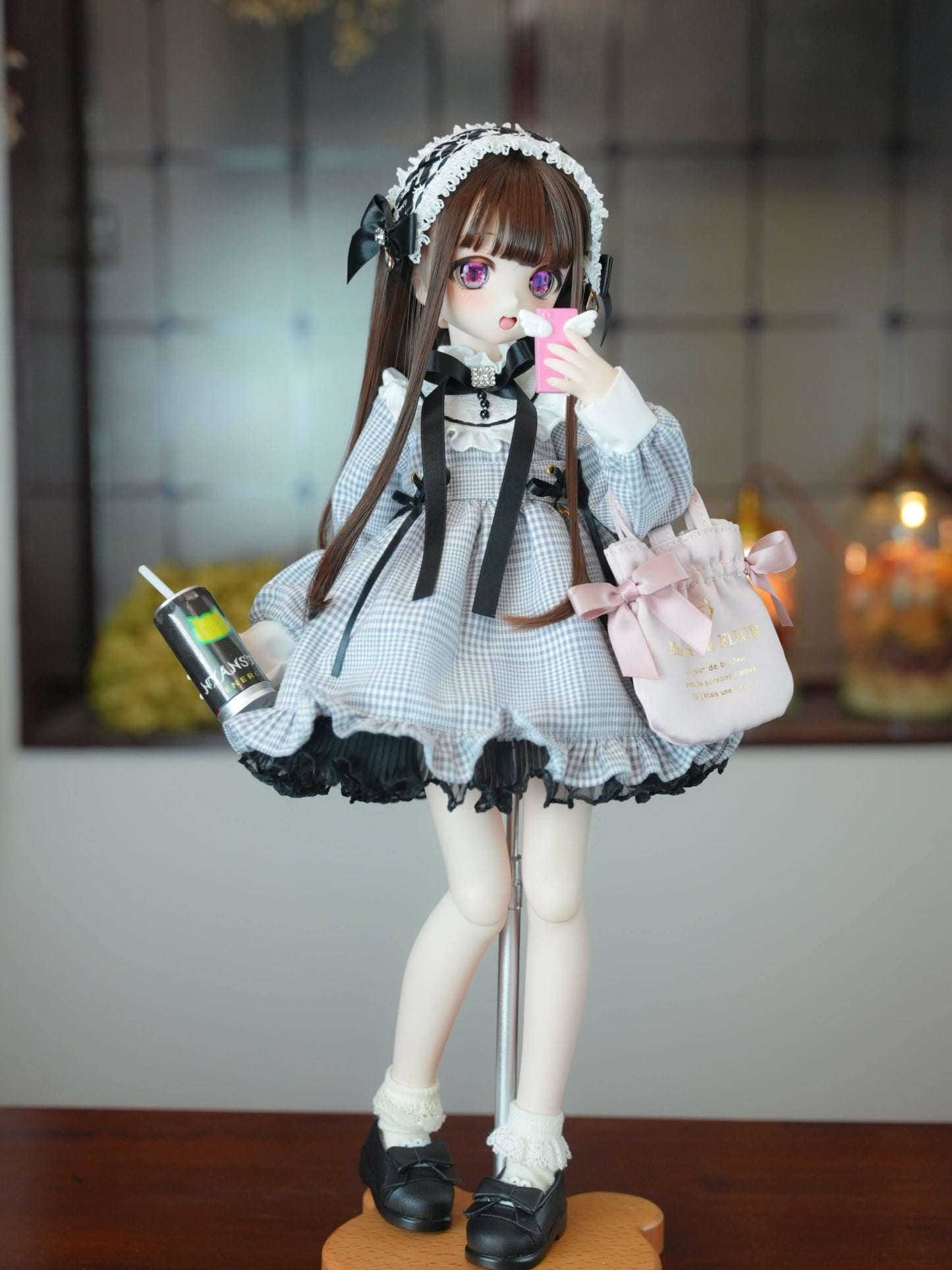MDD / DDP / KUMAKO / SDM / Imomodoll対応 OF 【地雷ちゃん（ぐれーのちぇっく）】 【Jirai-chan (gray checkered)】