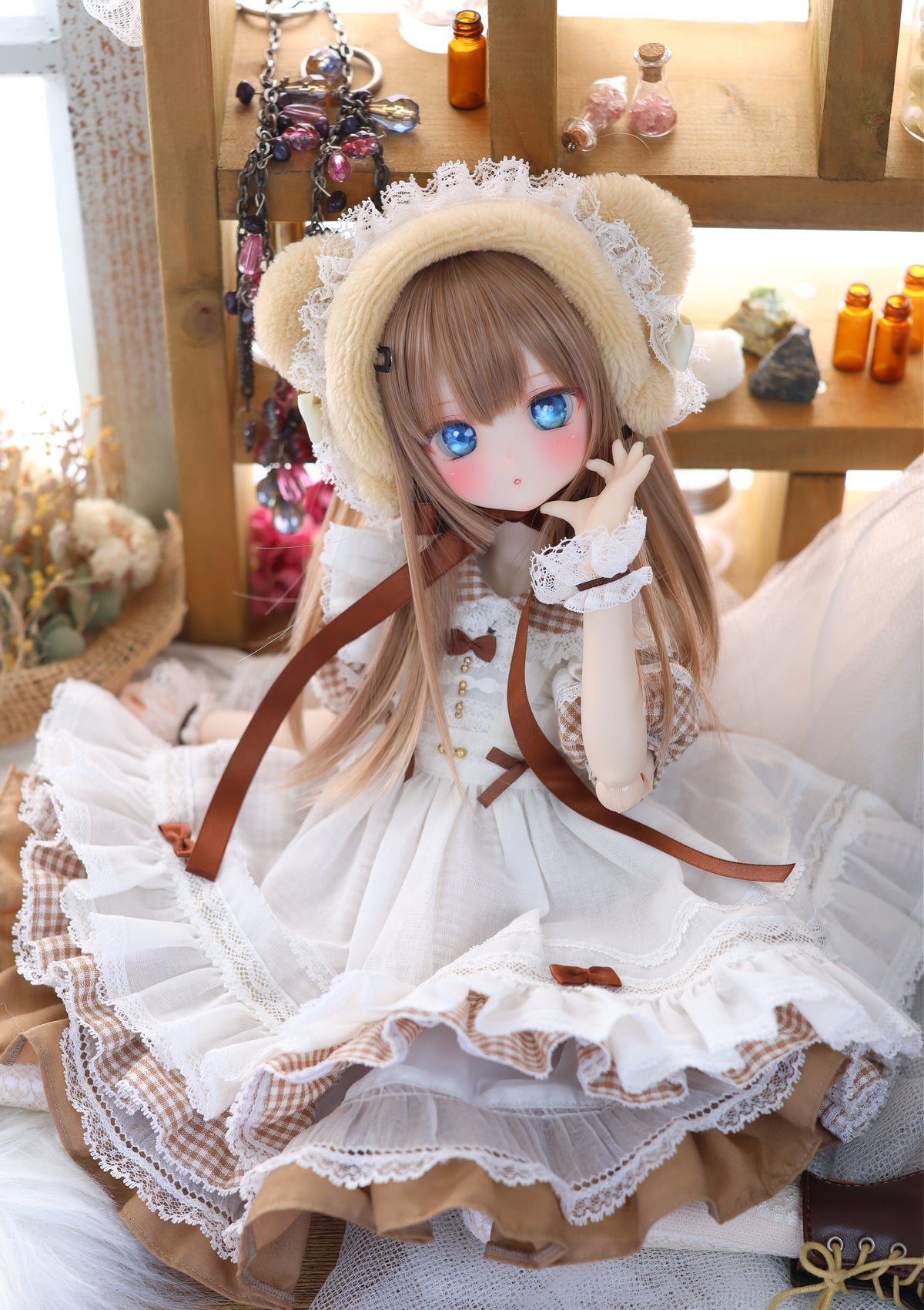 ハニベア・ピクニックセット（ブラウン）｜Mini Dollfie Dream ・ 1/4TinyFox PEKO・KUMAKO