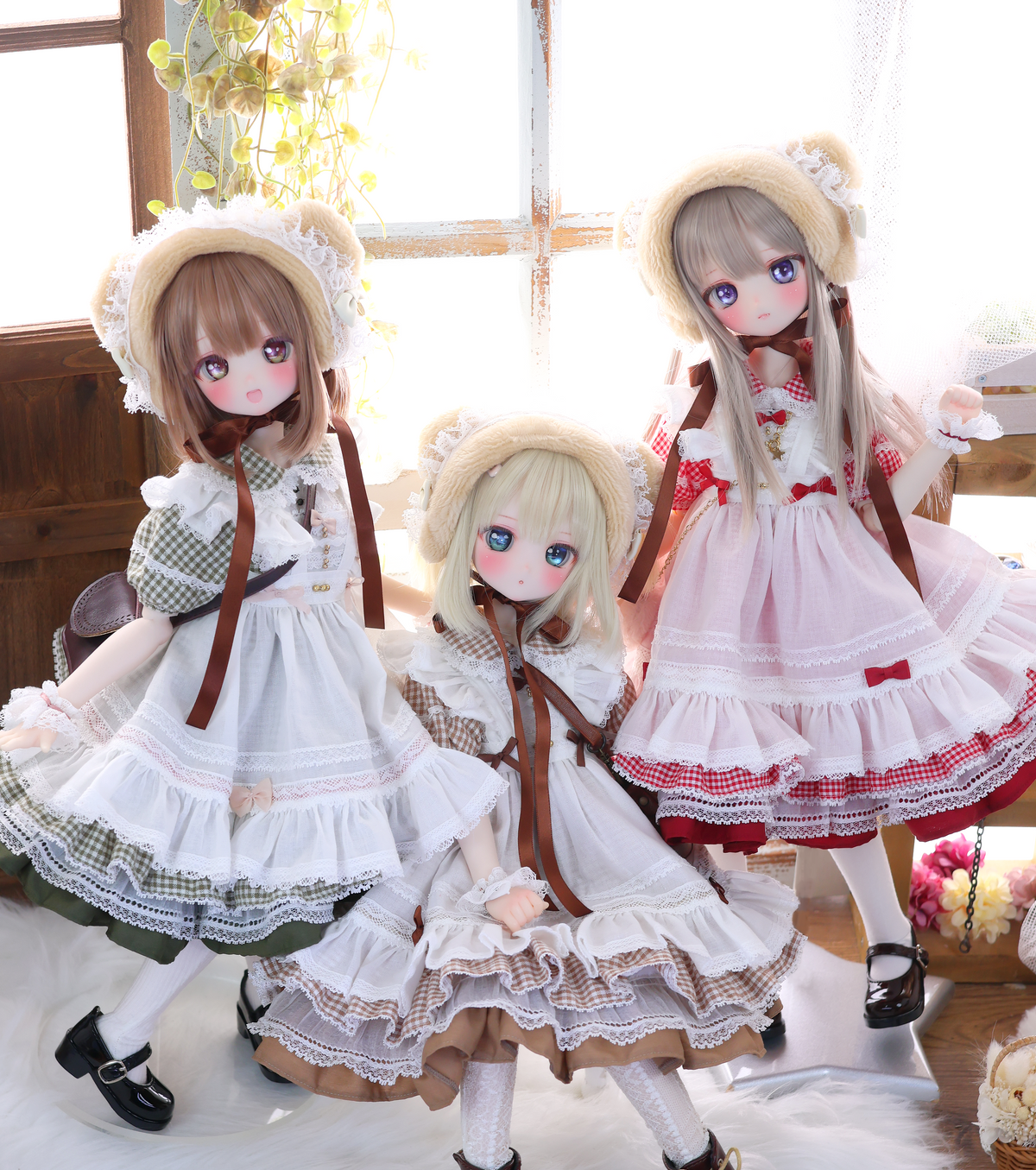 Honey Bear Picnic Set (Green) | Mini Dollfie Dream · 1/4 TinyFox PEKO · KUMAKO