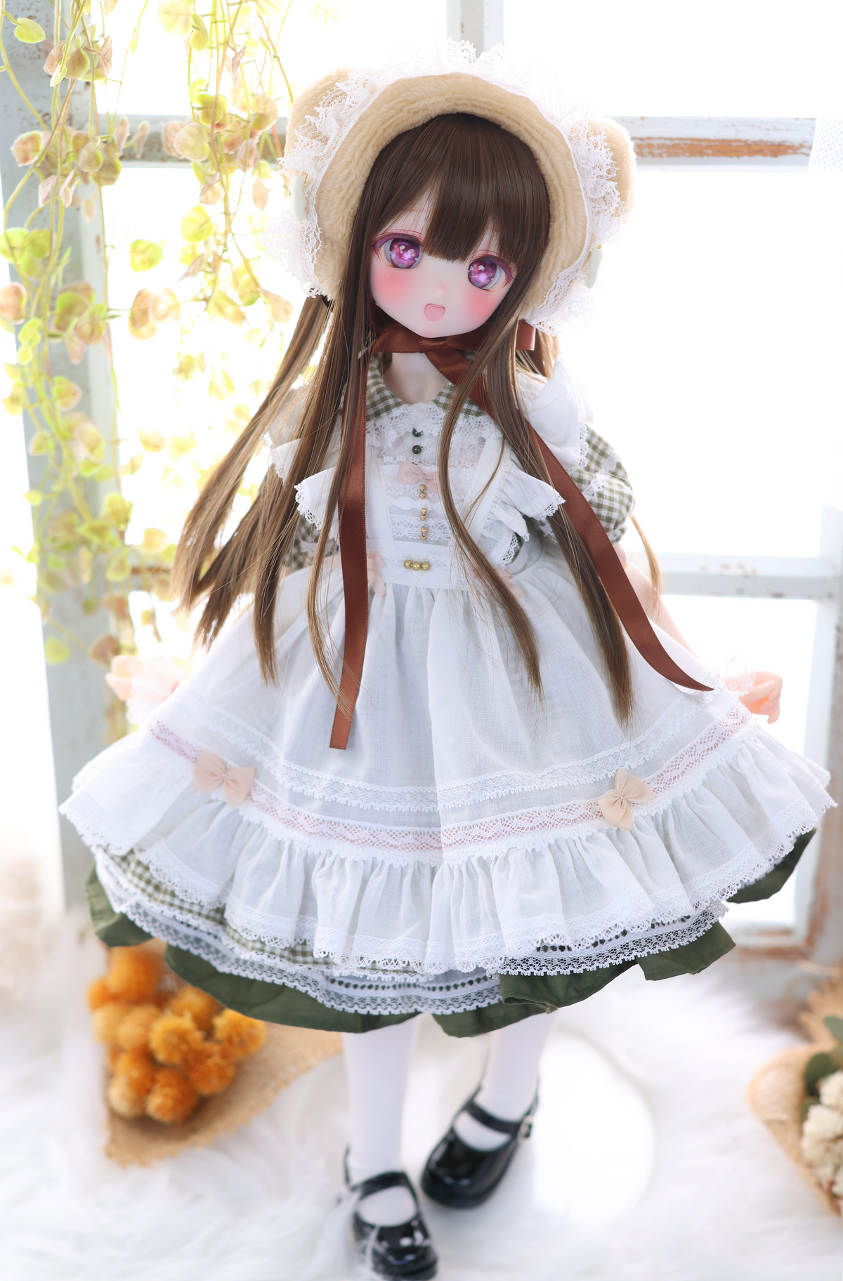 Honey Bear Picnic Set (Green) | Mini Dollfie Dream · 1/4 TinyFox PEKO · KUMAKO