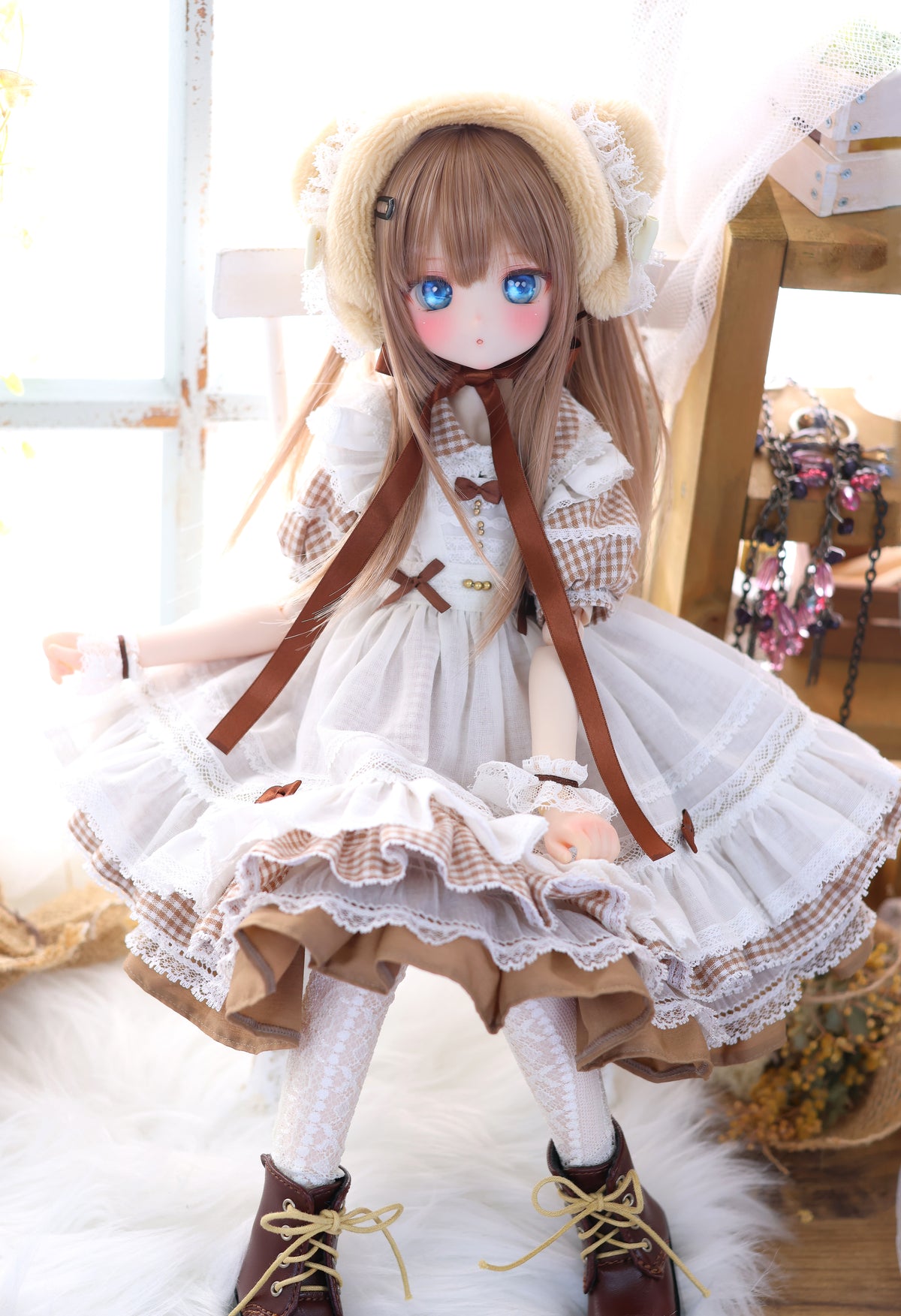ハニベア・ピクニックセット（ブラウン）｜Mini Dollfie Dream ・ 1/4TinyFox PEKO・KUMAKO