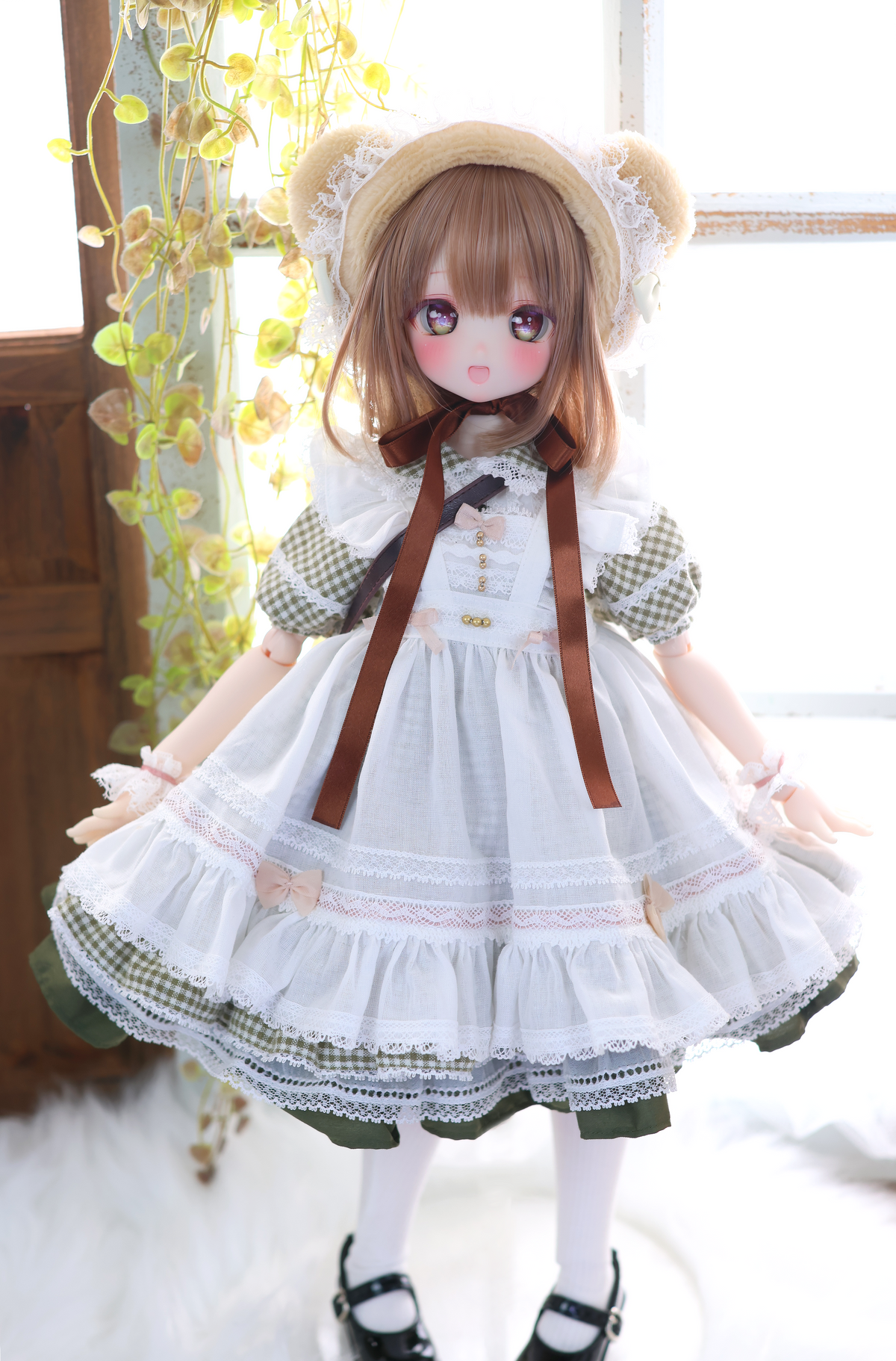 Honey Bear Picnic Set (Green) | Mini Dollfie Dream · 1/4 TinyFox PEKO · KUMAKO