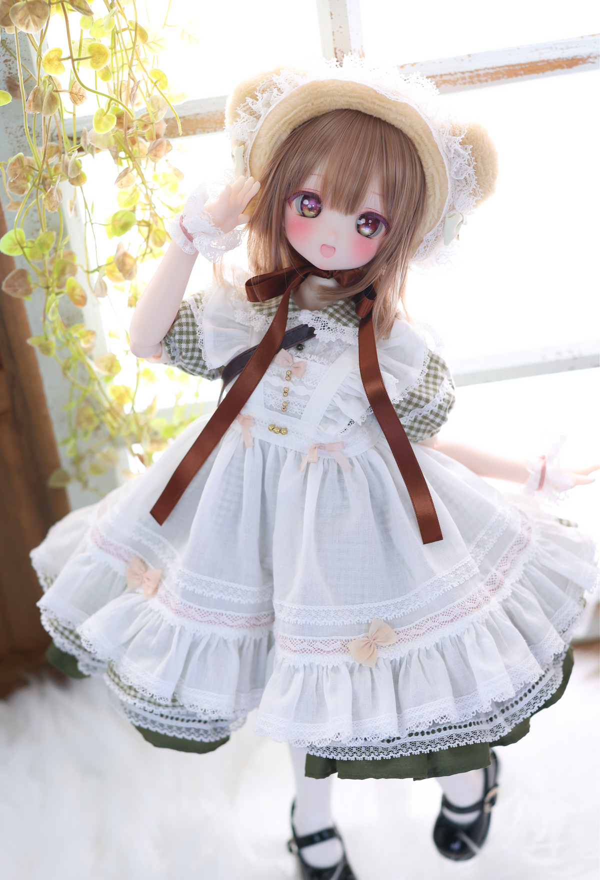 Honey Bear Picnic Set (Green) | Mini Dollfie Dream · 1/4 TinyFox PEKO · KUMAKO