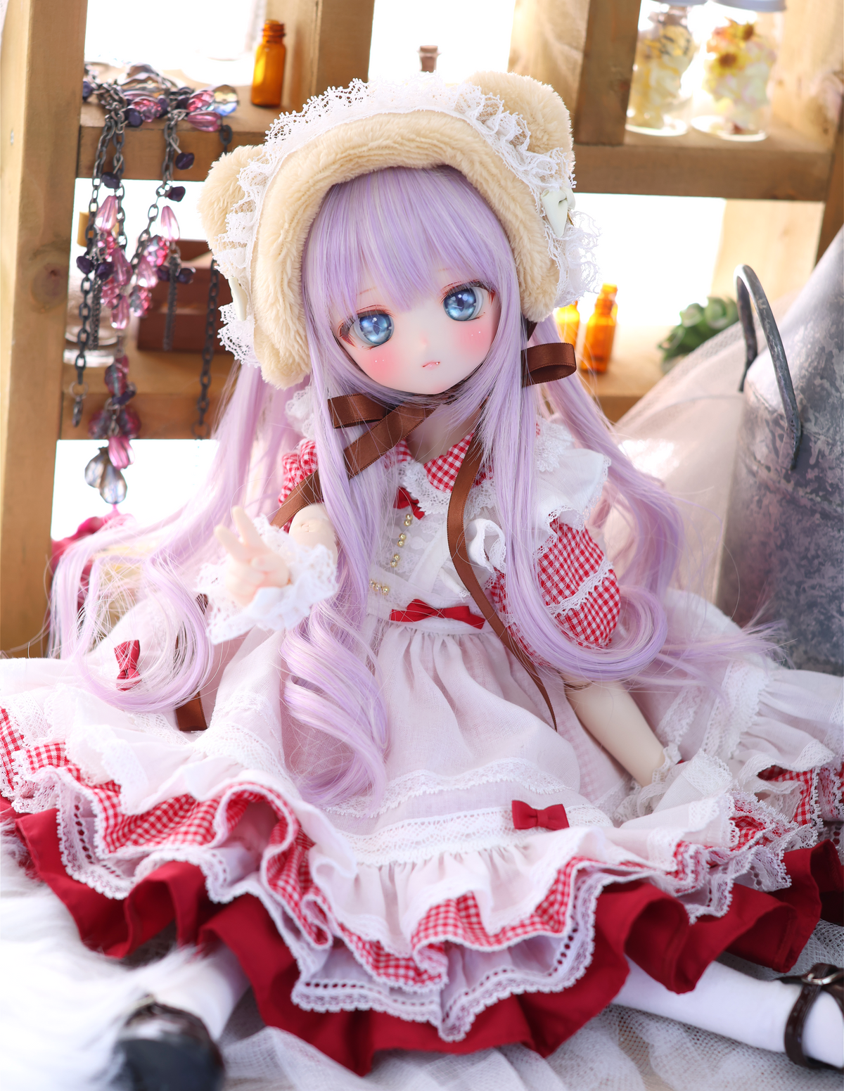 ハニベア・ピクニックセット（レッド）｜Mini Dollfie Dream ・ 1/4TinyFox PEKO・KUMAKO