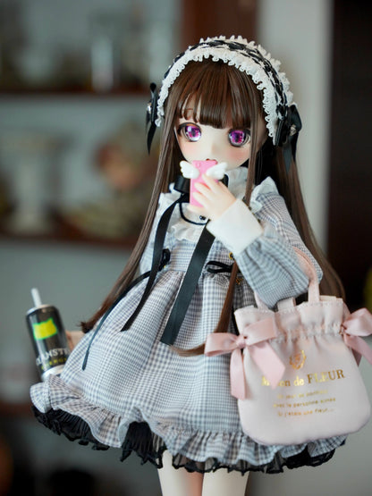 MDD / DDP / KUMAKO / SDM / Imomodoll対応 OF 【地雷ちゃん（ぐれーのちぇっく）】 【Jirai-chan (gray checkered)】