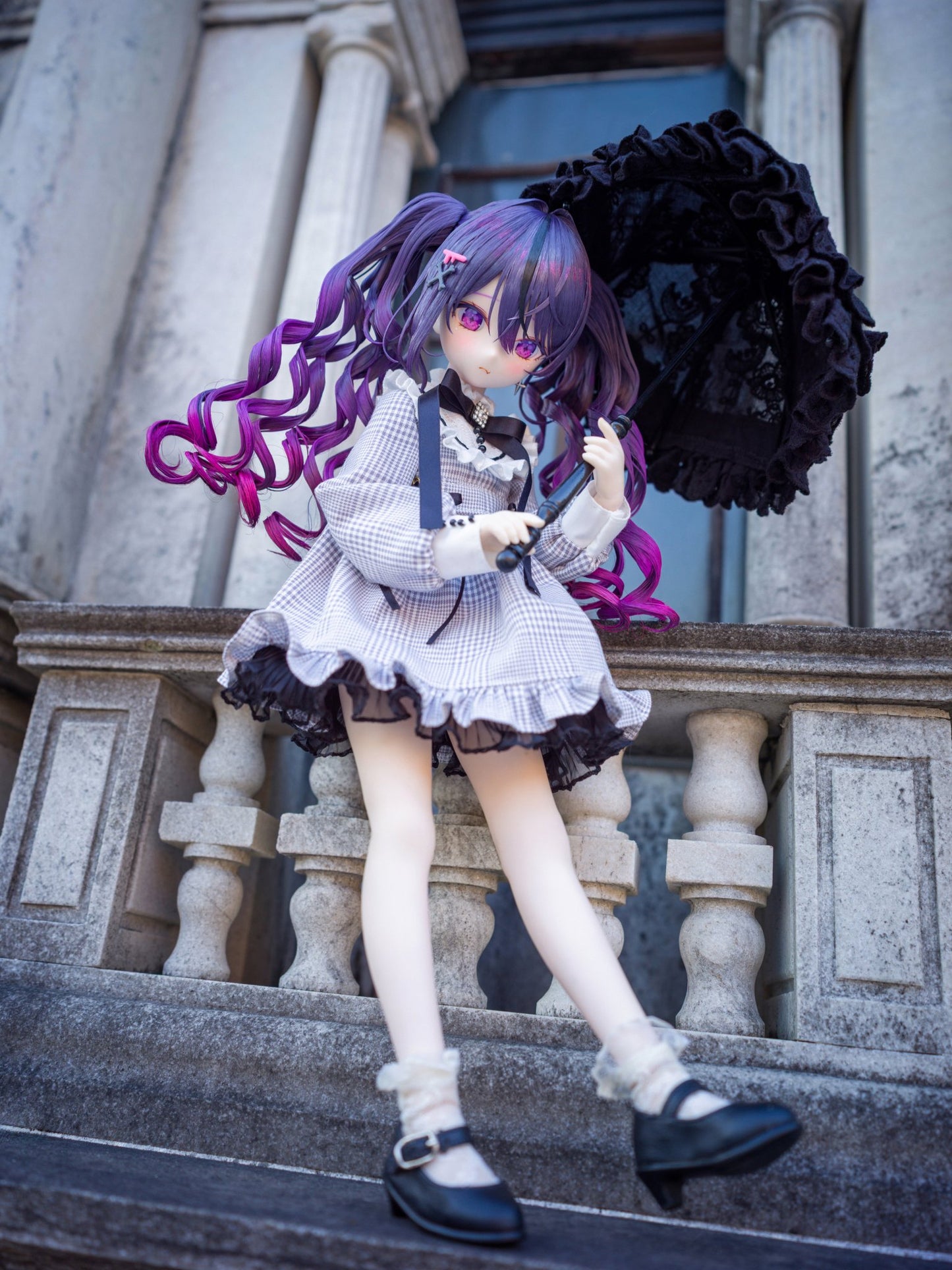 MDD / DDP / KUMAKO / SDM / Imomodoll対応 OF 【地雷ちゃん（ぐれーのちぇっく）】 【Jirai-chan (gray checkered)】