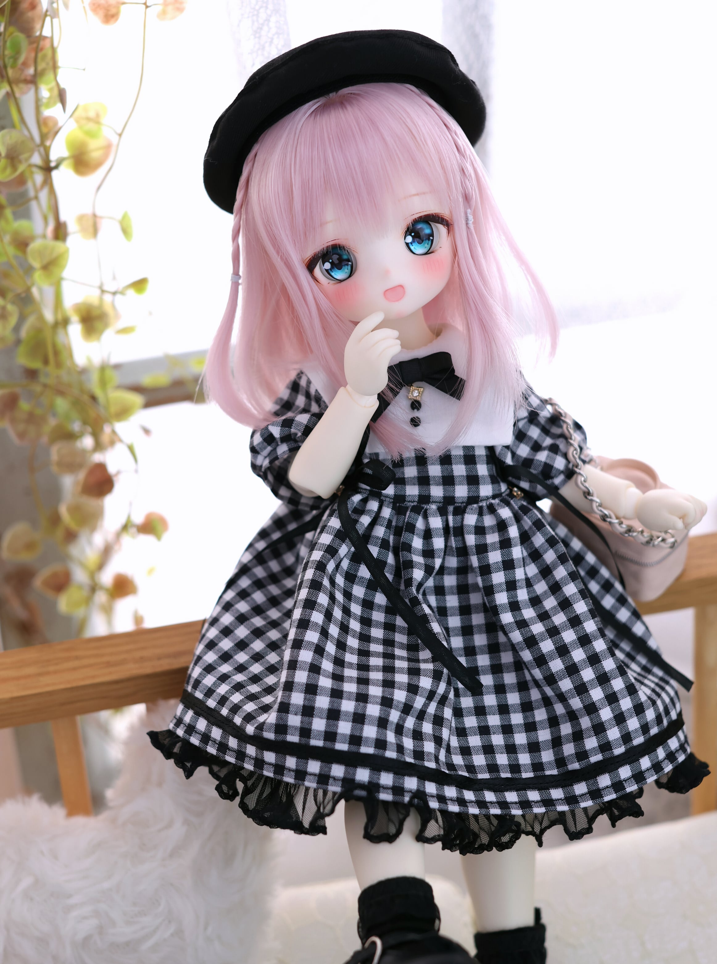 Gingham Check One-piece Dress Set Pattern (Digital Ver) | 1/6 size TinyFox / BabyKUMAKO