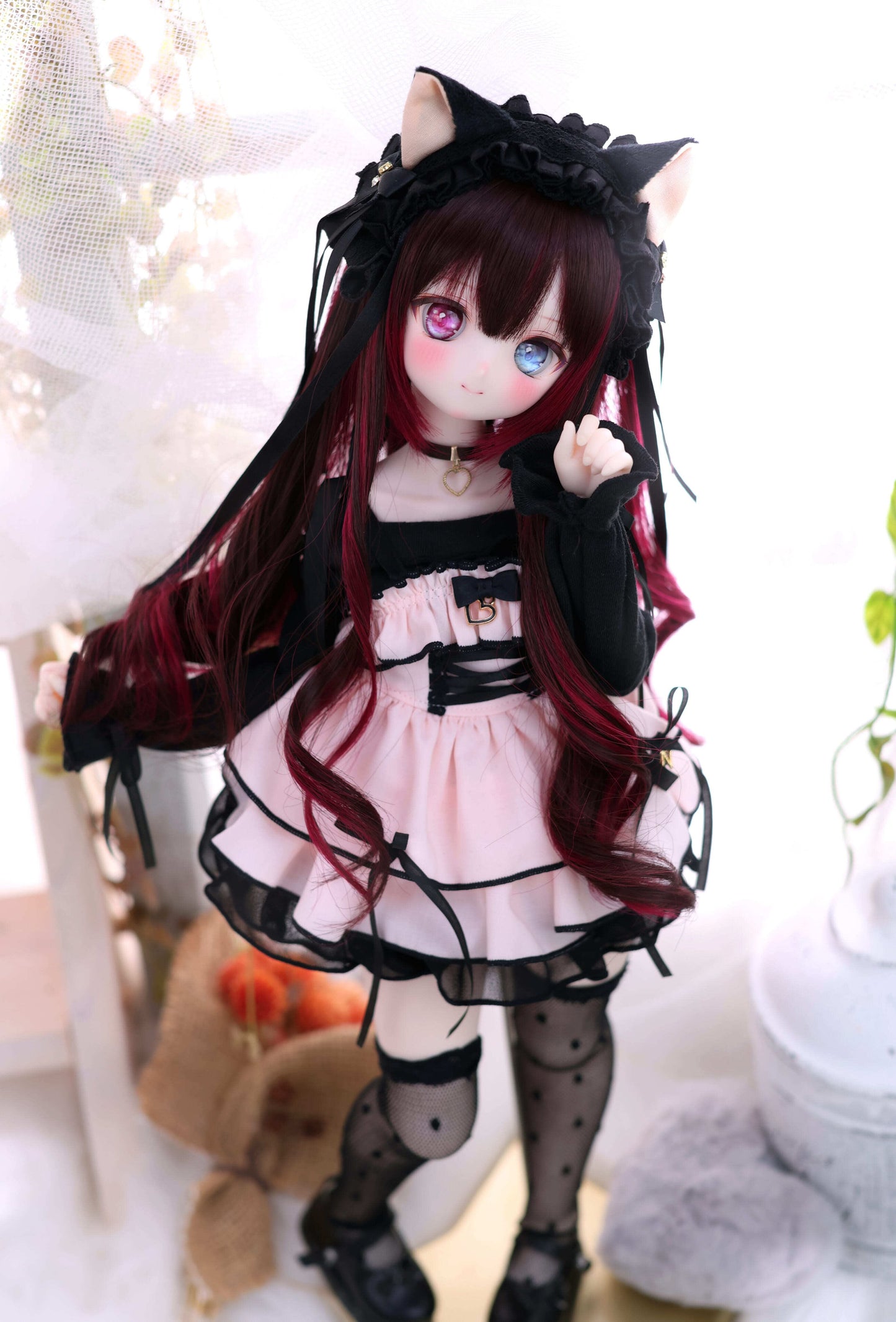 MDD / KUMAKO【ドットチュール・ニーハイソックス】【Dot Tulle Knee-High Socks】