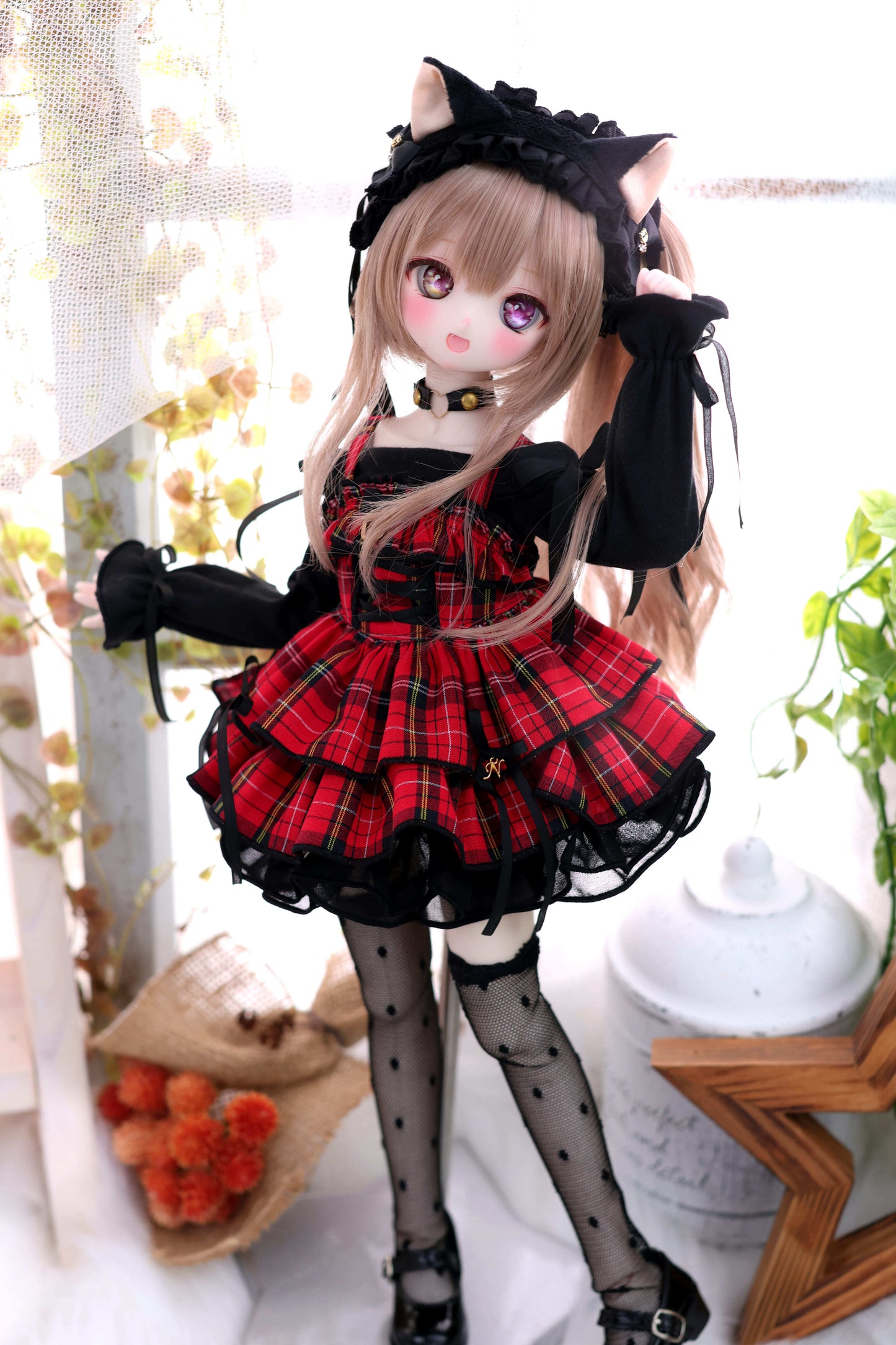 MDD / KUMAKO【ドットチュール・ニーハイソックス】【Dot Tulle Knee-High Socks】
