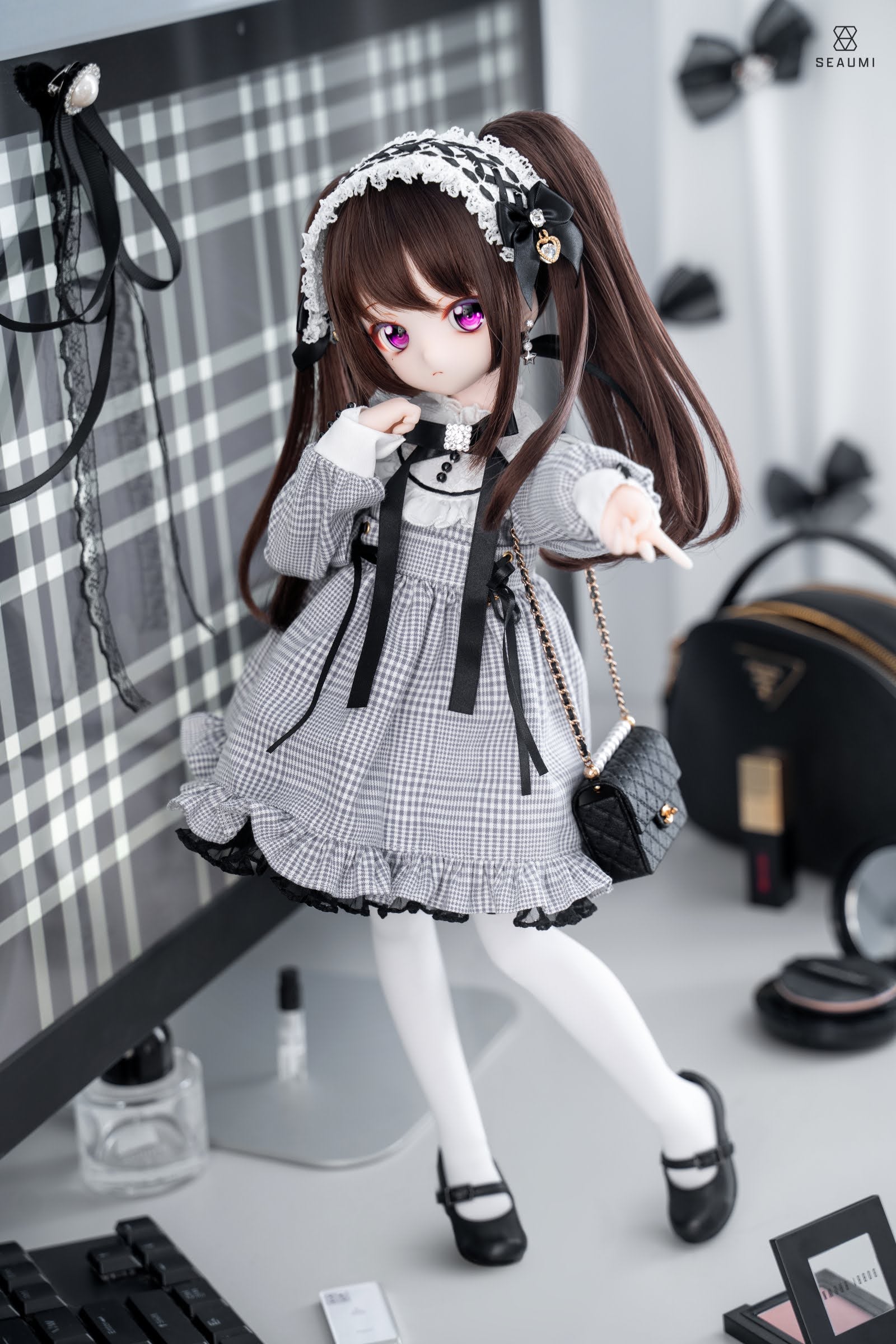 地雷酱（灰色格子）｜Mini Dollfie Dream ・ DDP ・ KUMAKO ・ SDM ・ Imomodoll
