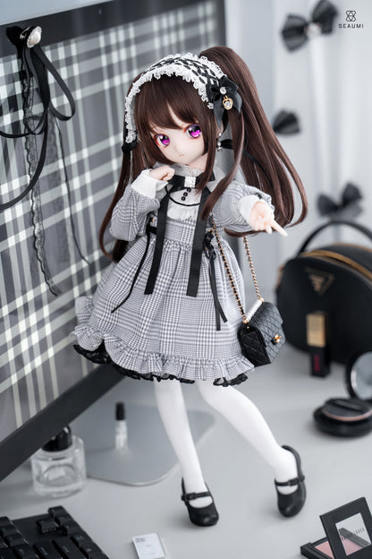 MDD / DDP / KUMAKO / SDM / Imomodoll対応 OF 【地雷ちゃん（ぐれーのちぇっく）】 【Jirai-chan (gray checkered)】