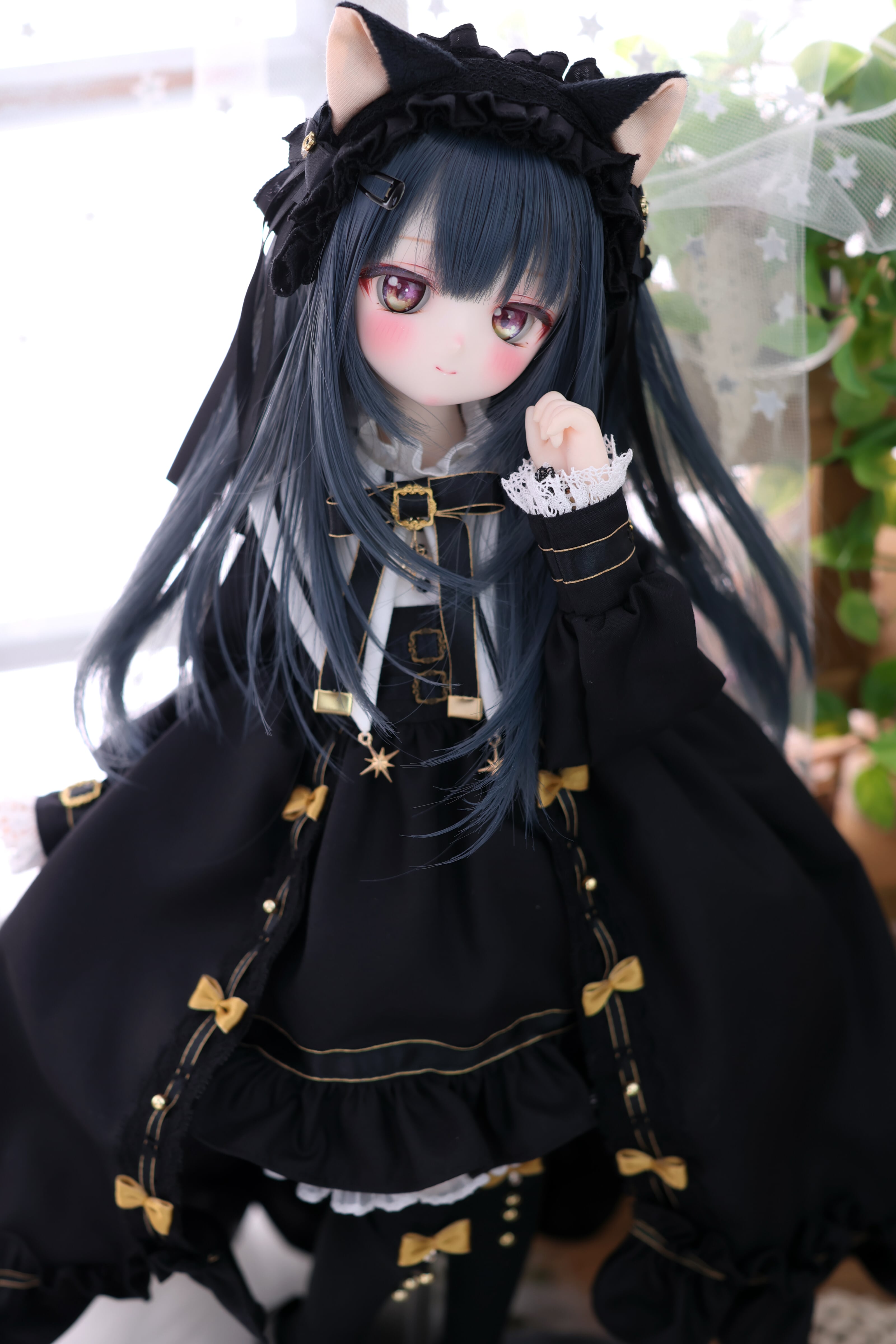 ネコ耳カチューシャ ドール用 白/黒/白黒 | nanairotentou