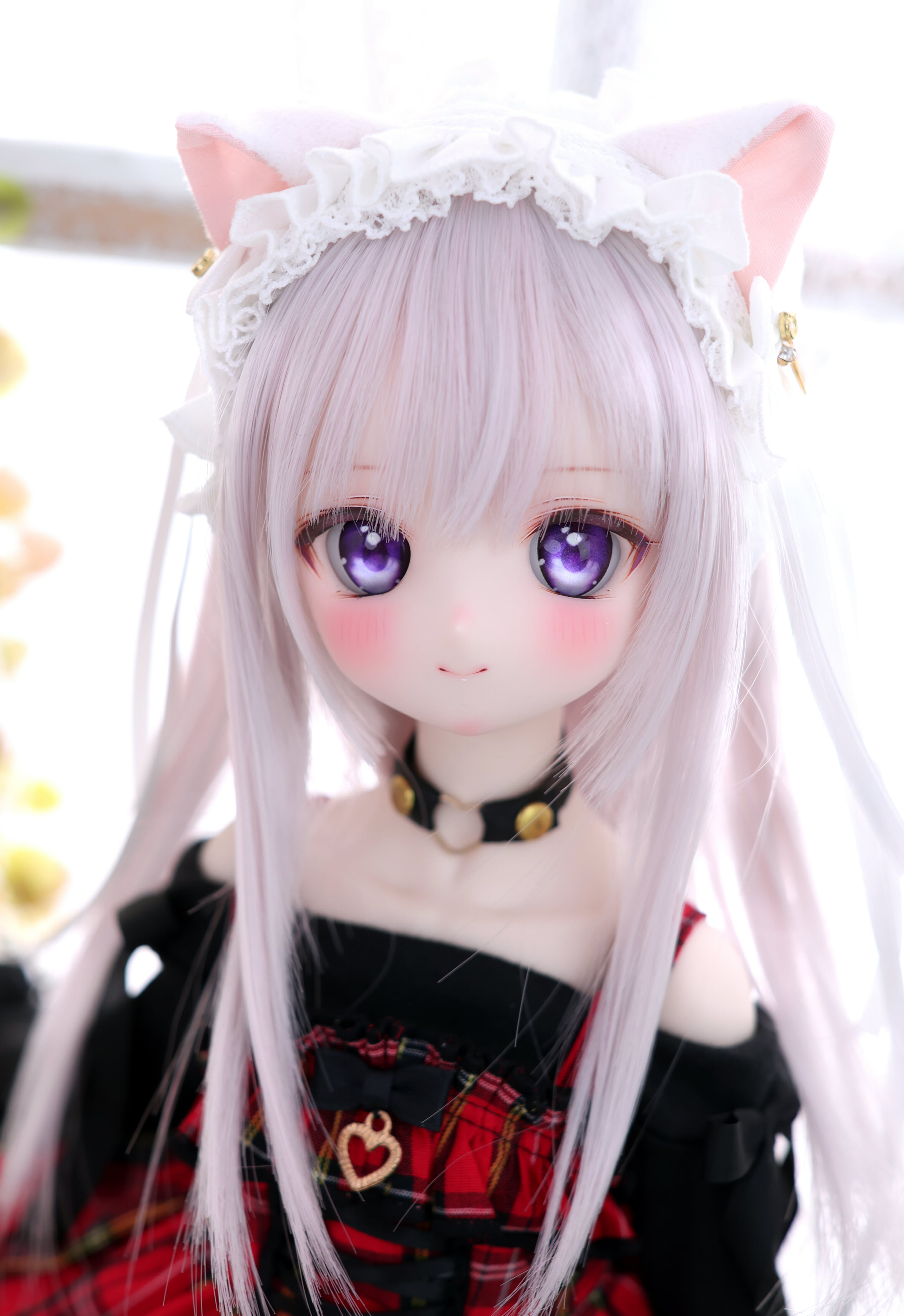 ネコ耳カチューシャ ドール用 白/黒/白黒 | nanairotentou