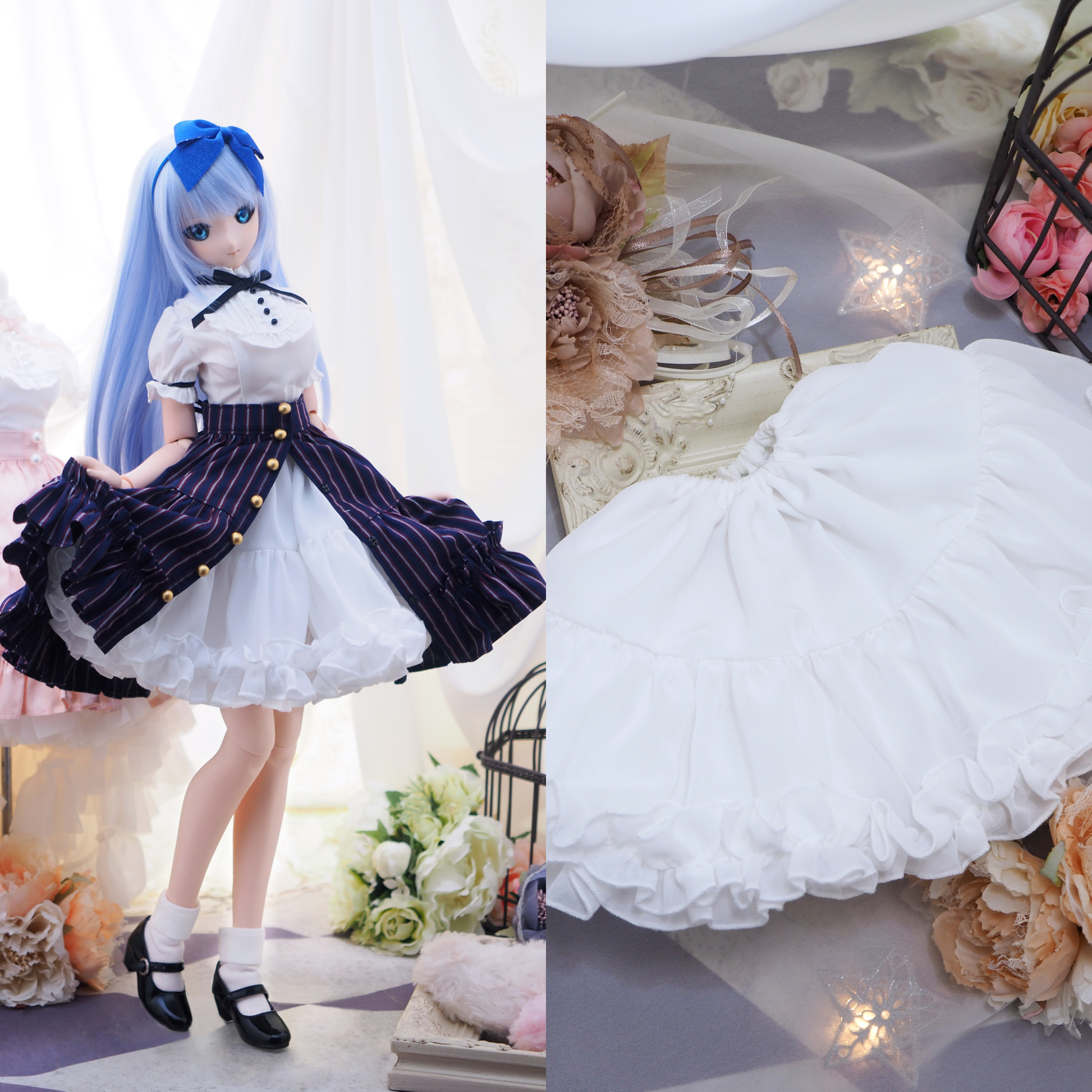 なないろパニエ ロング（白）｜MDD・DD・DDS・DDP・TinyFox PEKO・SD